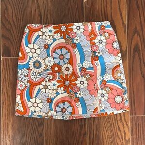 Orange Mini Skirt Casual Resort Wear